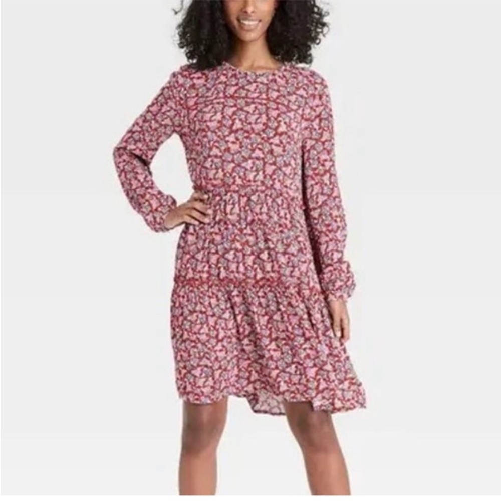 Knox Rose Red Floral Boho Midi Dress Size XL